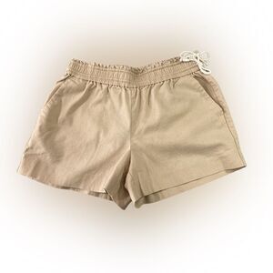 J Crew Factory Shorts Womens S Tan Linen Blend Chino Pull On Preppy